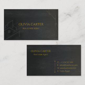 Luxus-Immobilien-Geschäftskarte Schwarz & Gold Des Visitenkarte