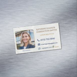 Luxus-Immobilienmakler-Foto-Magnet - Anruf, E-Mail Magnetische Visitenkarte