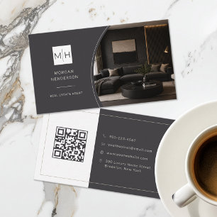 Luxus-Immobilienmakler-Foto-QR-Code Visitenkarte