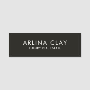 Luxus-Immobilienmakler-Name Tag Schwarz Namensschild
