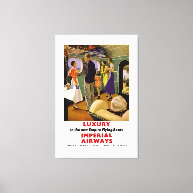 Luxus in den Flying Boats des New Empire Leinwanddruck (Vorderseite)