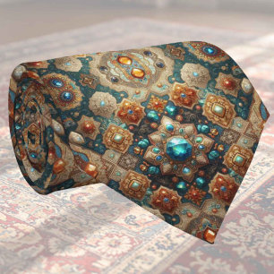 Luxus-Indisch-Designer-Teppich Faux-Silk-Halstuc Krawatte
