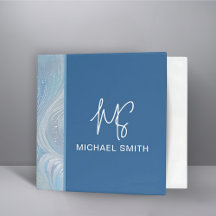 Luxus Iridescent Blue Monogram Custom