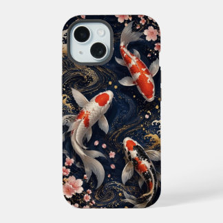 Luxus-Japan-Koi-Fisch-Handyhülle für iPhone 15 Hülle