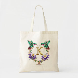 Luxus-Juwel-Kolibri-Monogramm-K-Hochzeitstasche Tragetasche