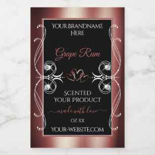 Luxus-Juwelen Wine Red Black Decor Produktmarken Lebensmitteletikett