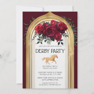 Luxus Kentucky Derby Einladung Goldener Bogen Rote