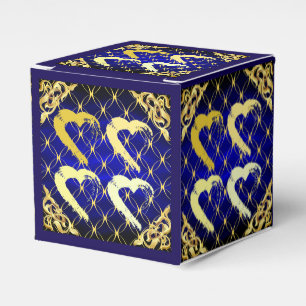 Luxus königsblau und goldene Herzen Gefallen Box  Geschenkschachtel