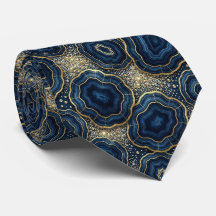 Luxus-Krawatte | Navyblau + Gold-Geoden-Schlips