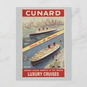 Luxus-Kreuzfahrten Europa bis ganz Amerika Postkarte