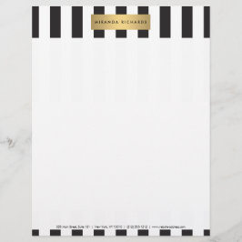 Luxus kühne schwarze und weiße Streifen mit golden Briefkopf