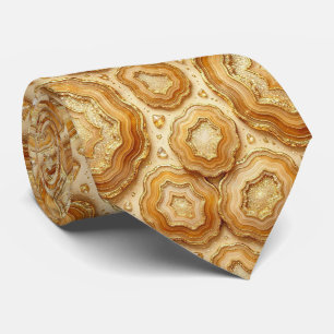 Luxus-Kunstseide Kamel + Gold-Geoden-Schlips Krawatte