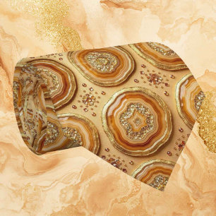 Luxus-Kunstseide Kamel + Gold-Geoden-Schlips Krawatte