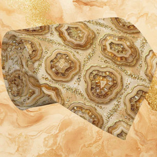 Luxus-Kunstseide Kamel + Gold-Geoden-Schlips Krawatte