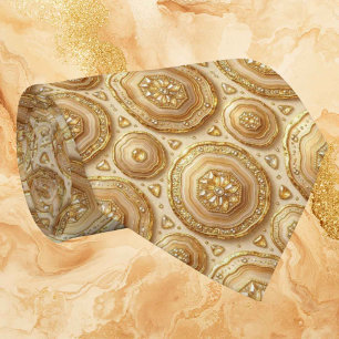 Luxus-Kunstseide Kamel + Gold-Geoden-Schlips Krawatte