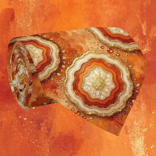 Luxus-Kunstseide Rost + Gold-Geoden-Krawatte Krawatte