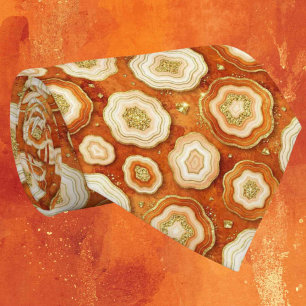 Luxus-Kunstseide Rost + Gold-Geoden-Krawatte Krawatte