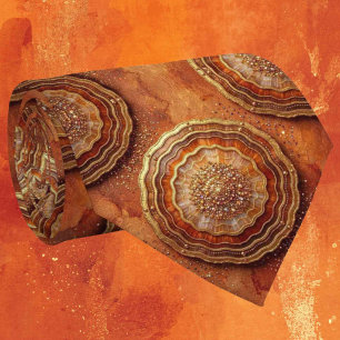 Luxus-Kunstseide Rost + Gold-Geoden-Krawatte Krawatte
