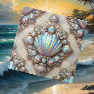 Luxus-Küsten-Dekor   Diamanten und Muscheln Fliese