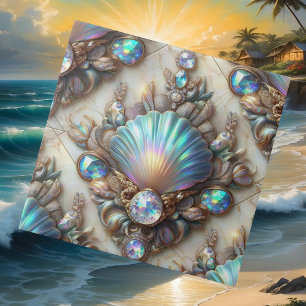 Luxus-Küsten-Dekor   Diamanten und Muscheln Fliese