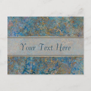 Luxus Lapis Lazuli Blue und Gold Marmor Postkarte