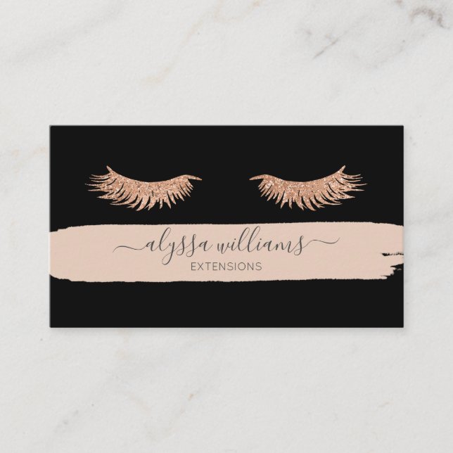 Luxus-Lash-Service Moderne Elegantes Watercolor Visitenkarte (Vorderseite)