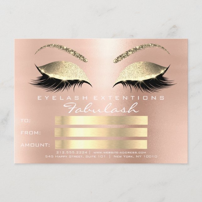 Luxus Lashes White Gold Makeup Zertifikat Geschenk (Vorderseite)