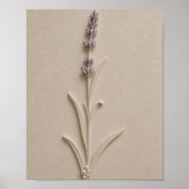 Luxus-Lavendel-Botanikposter  Poster (Vorne)