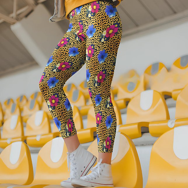Luxus Leopard mit Blume Print Leggings (Von Creator hochgeladen)