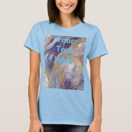 Luxus Light Blue Lila Gold Custom Text T - Shirt