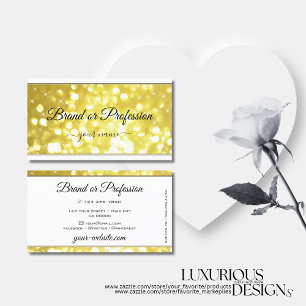 Luxus Light Golden Glitzer Stars Elegantes Weiß Visitenkarte