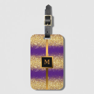 Luxus Lila Gold Glitzer Gepäckanhänger