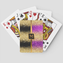 Luxus Lila Gold Glitzer Spielkarten