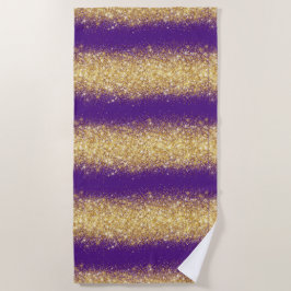 Luxus Lila Gold Glitzer Strandtuch
