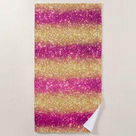 Luxus Lila Gold Glitzer Strandtuch