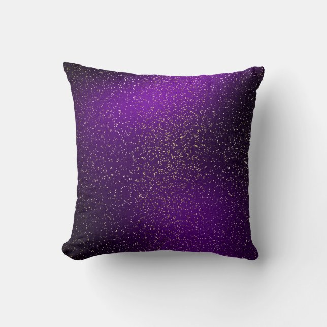 Luxus Lila und Gold Glitzer Kissen (Vorderseite)