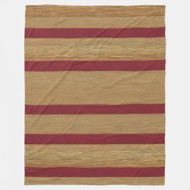 Luxus Linen Moderne Burgundy Gold Collection Fleecedecke (Vorderseite)