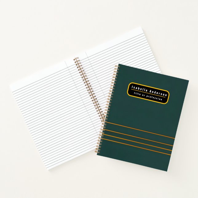 Luxus Linen Popular Green Gold Texture Collection Notizbuch (Innenseite)