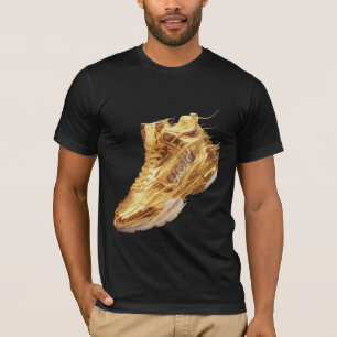 Luxus-Liquid-Gold-Sneaker - Urban Streetwear-Kunst T-Shirt