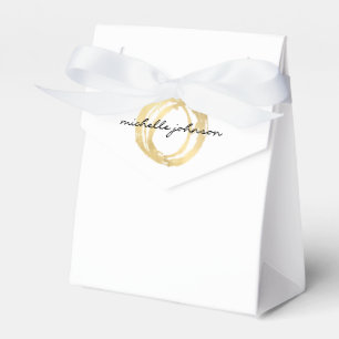 Luxus-Logo aus gefälschtem Gold auf gemaltem Kreis Geschenkschachtel