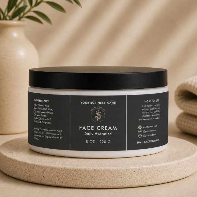 Luxus-Logo-Gesichtcreme-Glas-Kosmetik-Label (Von Creator hochgeladen)