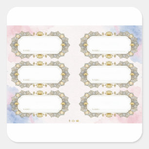 Luxus-Lotus-Ankh-Mandala-Aufkleber - Golden Lotus  Quadratischer Aufkleber