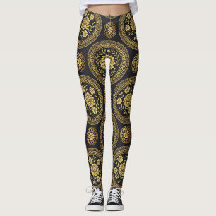Luxus-Lotus-Mandala-Gold-Emblem Leggings