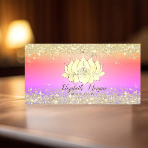 Luxus-Lotusblüten-Gold-Glitterstaub-Ombre Visitenkarte