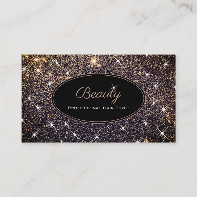 Luxus Luminous Gold Glitzer Beauty Hair Stil Visitenkarte (Vorderseite)