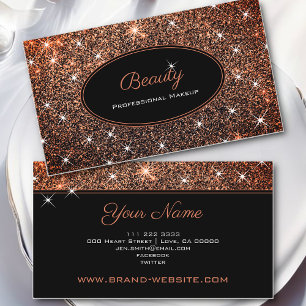 Luxus Luminous Rose Gold Glitzer Schönheit Makeup Visitenkarte