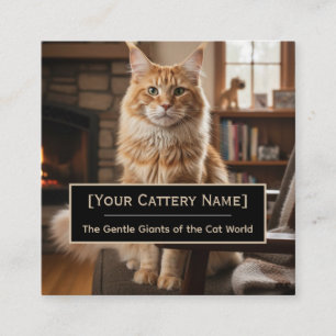 Luxus-Maine-Coon-Zucht Foto-Geschäftskarte Quadratische Visitenkarte