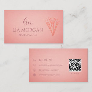 Luxus-Make-up-Artist in Blush und Roségold Visitenkarte