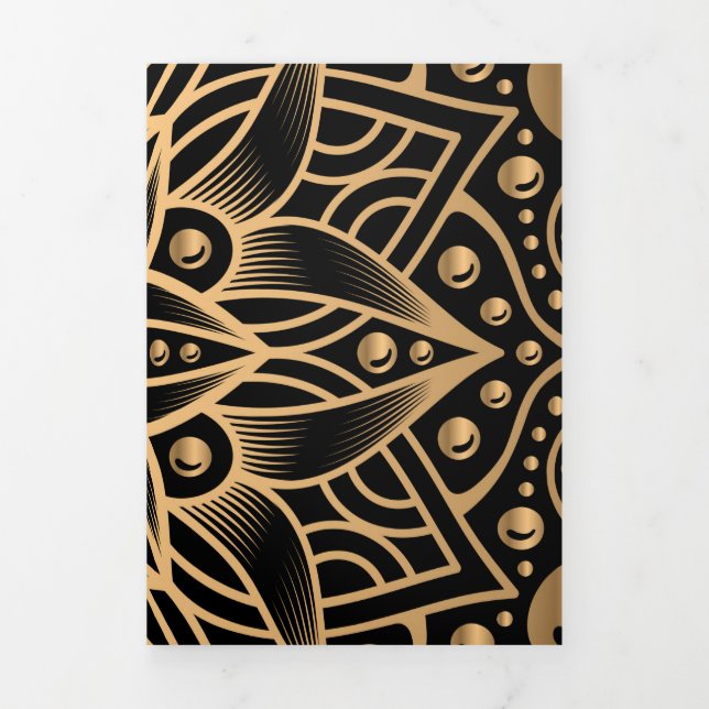 Luxus Mandala 12 Dreifach Gefaltete Urlaubskarte (Cover)