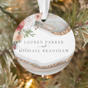 Luxus-Marmor-Glitzer Hochzeit Ornament